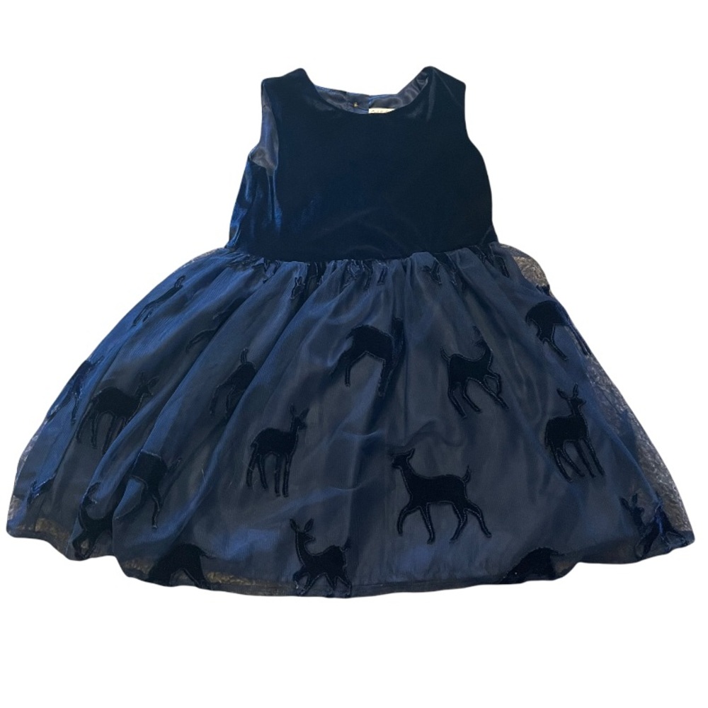 Cat & Jack Velvet Reindeer Formal Holiday Dress